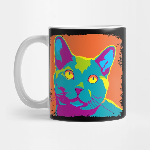 Korat Cat Pop Art - Cat Lover Gift by PawPopArt